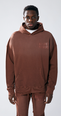 Urban Beast Sun Faded HD Print Hoodie- Brown