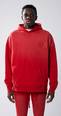 Urban Beast Sun Faded HD Print Hoodie- Red