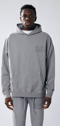 Urban Beast Sun Faded HD Print Hoodie- Grey