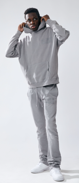Urban Beast Sun Faded HD Print Sweats- Grey