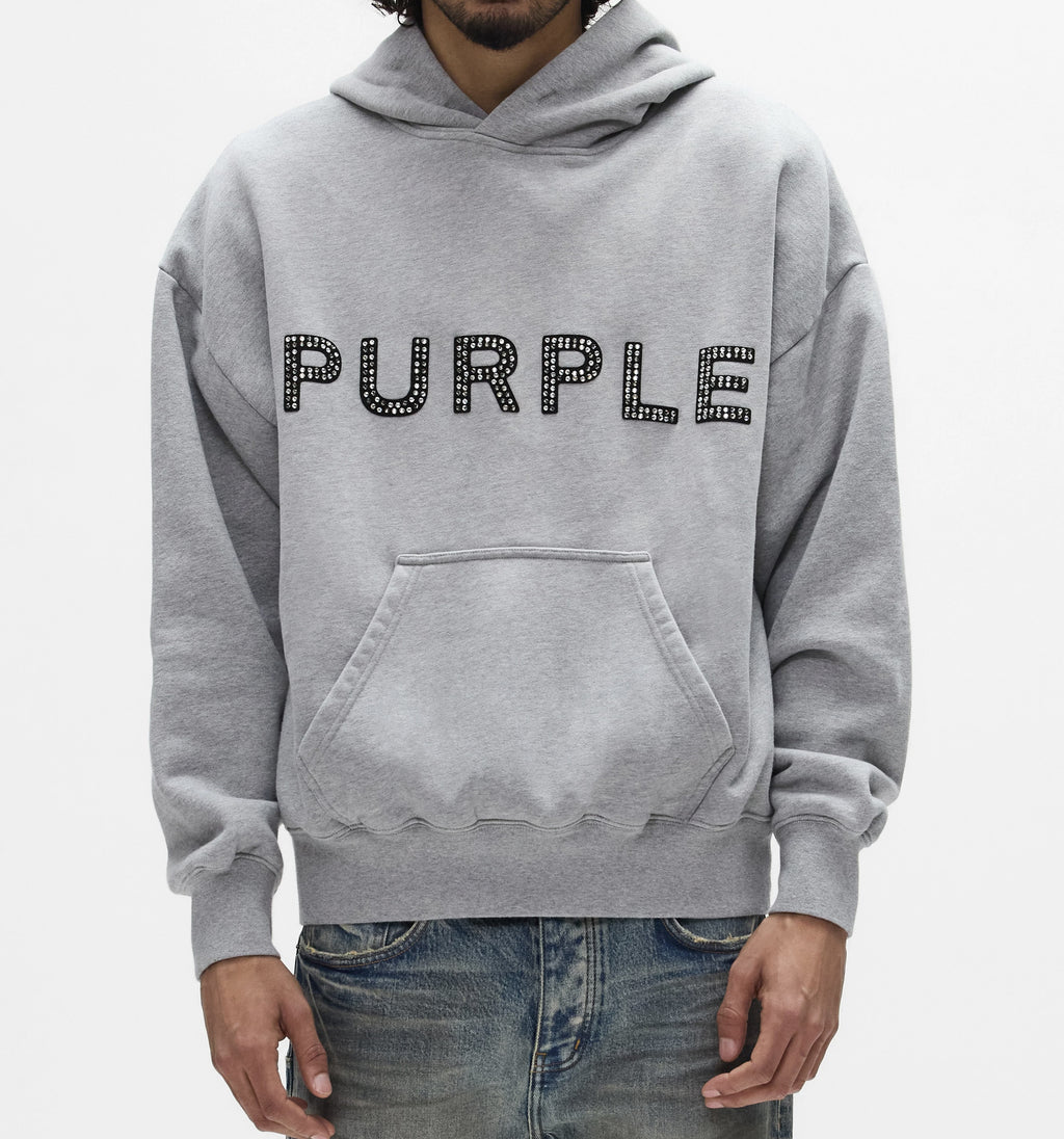 PURPLE BRAND 'Crystal Applique' Hoodie- Grey
