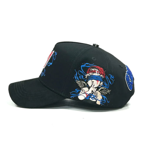 Caps'Fans  'Angels' Hat- Black/Red/Blue