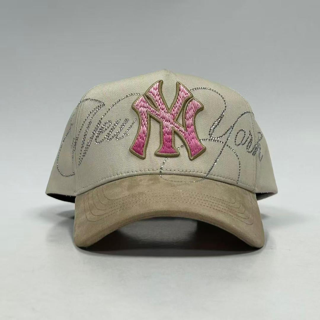 Caps'Fans 'NY Crystal' Hat- Beige/Pink