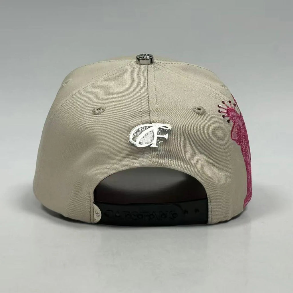 Caps'Fans 'NY Crystal' Hat- Beige/Pink