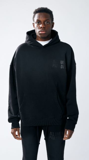 Urban Beast Sun Faded HD Print Hoodie- Blk