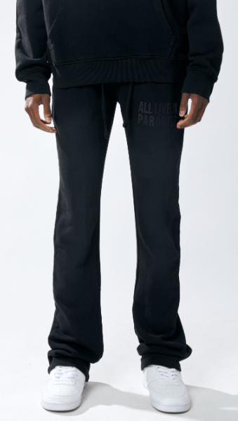 Urban Beast Sun Faded HD Print Sweats- Black