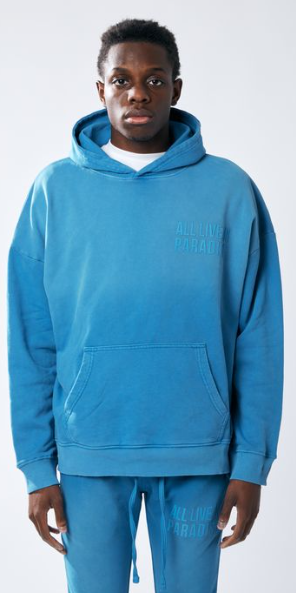Urban Beast Sun Faded HD Print Hoodie- Blue