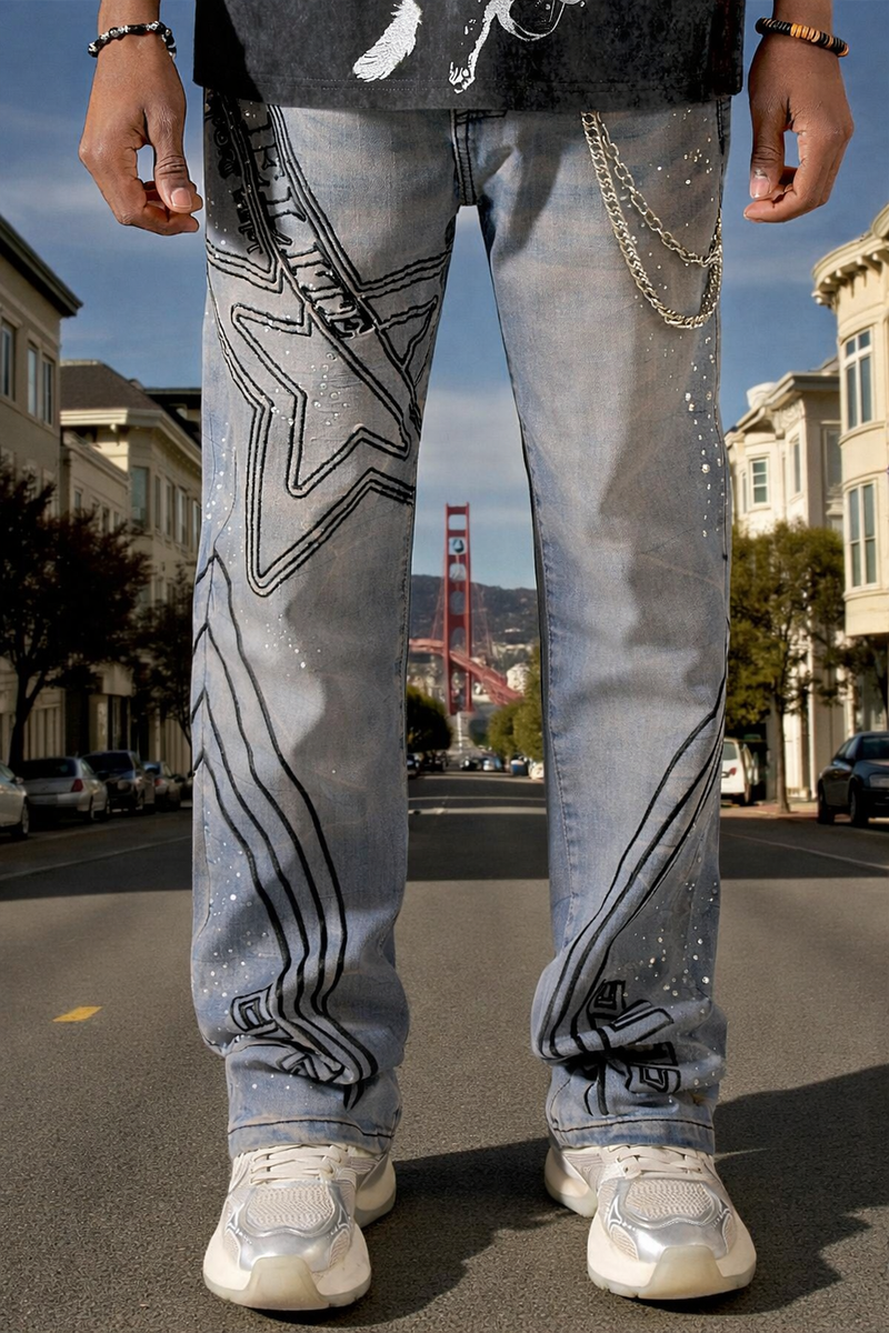 Elite Embellished Denim Jeans- Vintage