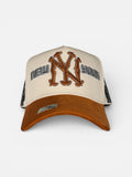 Caps'Fans NY Cap With Crystals- Burnt Orange/Cream