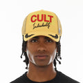 Cult Mesh Back Trucker Hat 'Racing'- Yellow Gold