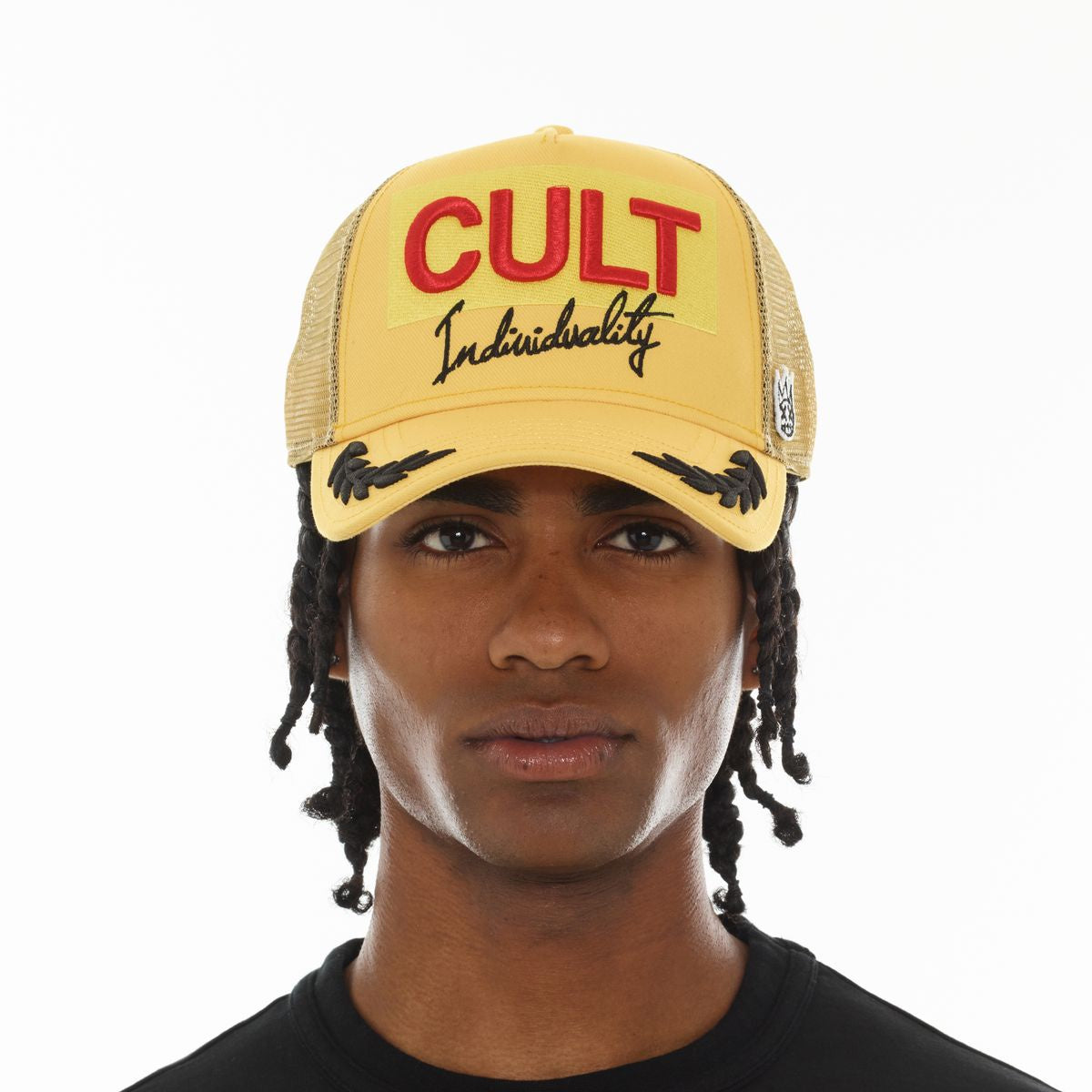 Cult Mesh Back Trucker Hat 'Racing'- Yellow Gold