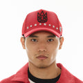 Cult Mesh Back Trucker Hat 'Horseman'- Rococco Red
