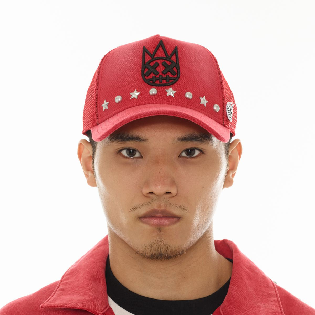 Cult Mesh Back Trucker Hat 'Horseman'- Rococco Red