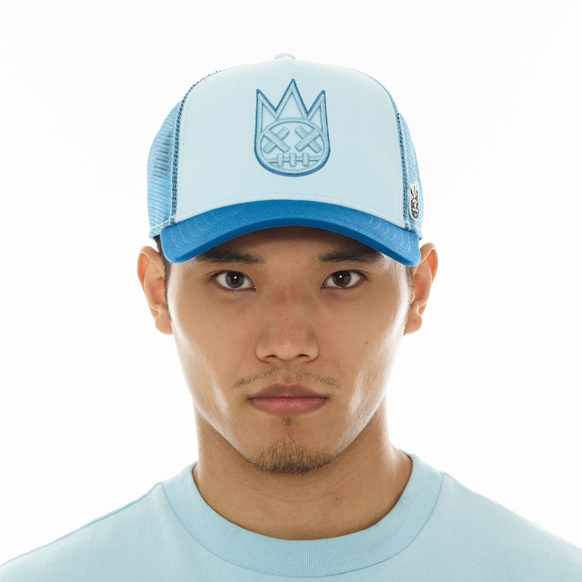 Cult Logo Mesh Back Trucker Hat- Blue Glow