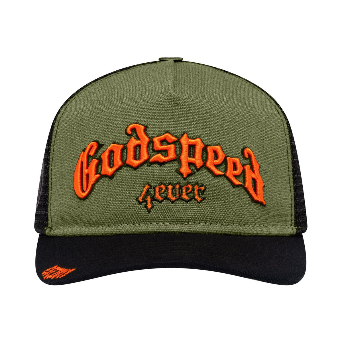 Godspeed Forever Trucker Hat- Olive Orange