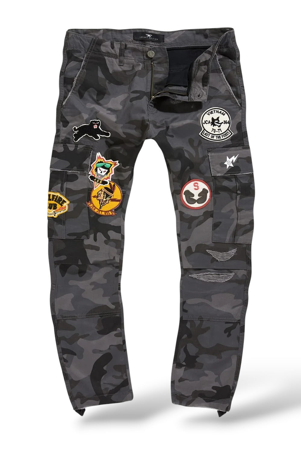 JC Hellfire Cargo Pants- Black Camo