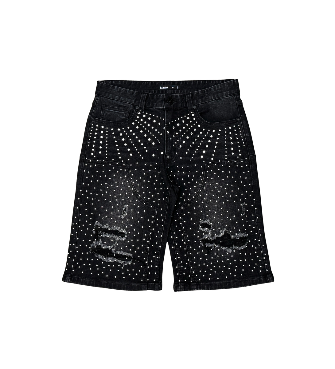 Kloud9 Denim Shorts W/Rhinestone- Washed Black