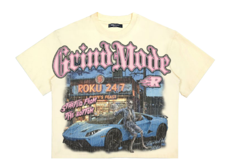Roku 'Grind Mode' Boxy T-Shirt- Eggshell