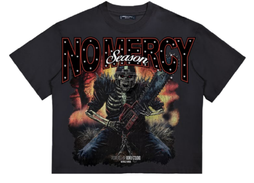 Roku 'No Mercy Season' Boxy T-Shirt- Black