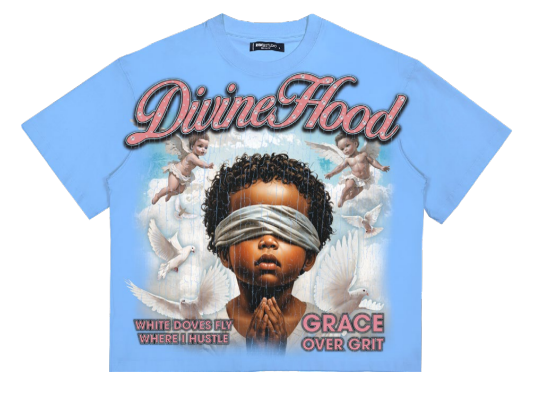 Roku 'Divine Hood' Boxy T-Shirt- University Blue