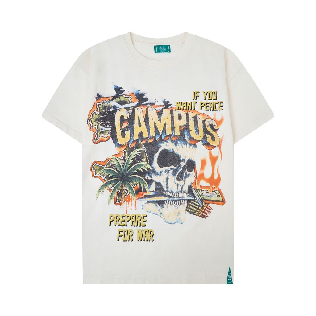 Campus 'PeaceKeeper' T-Shirt- Cream