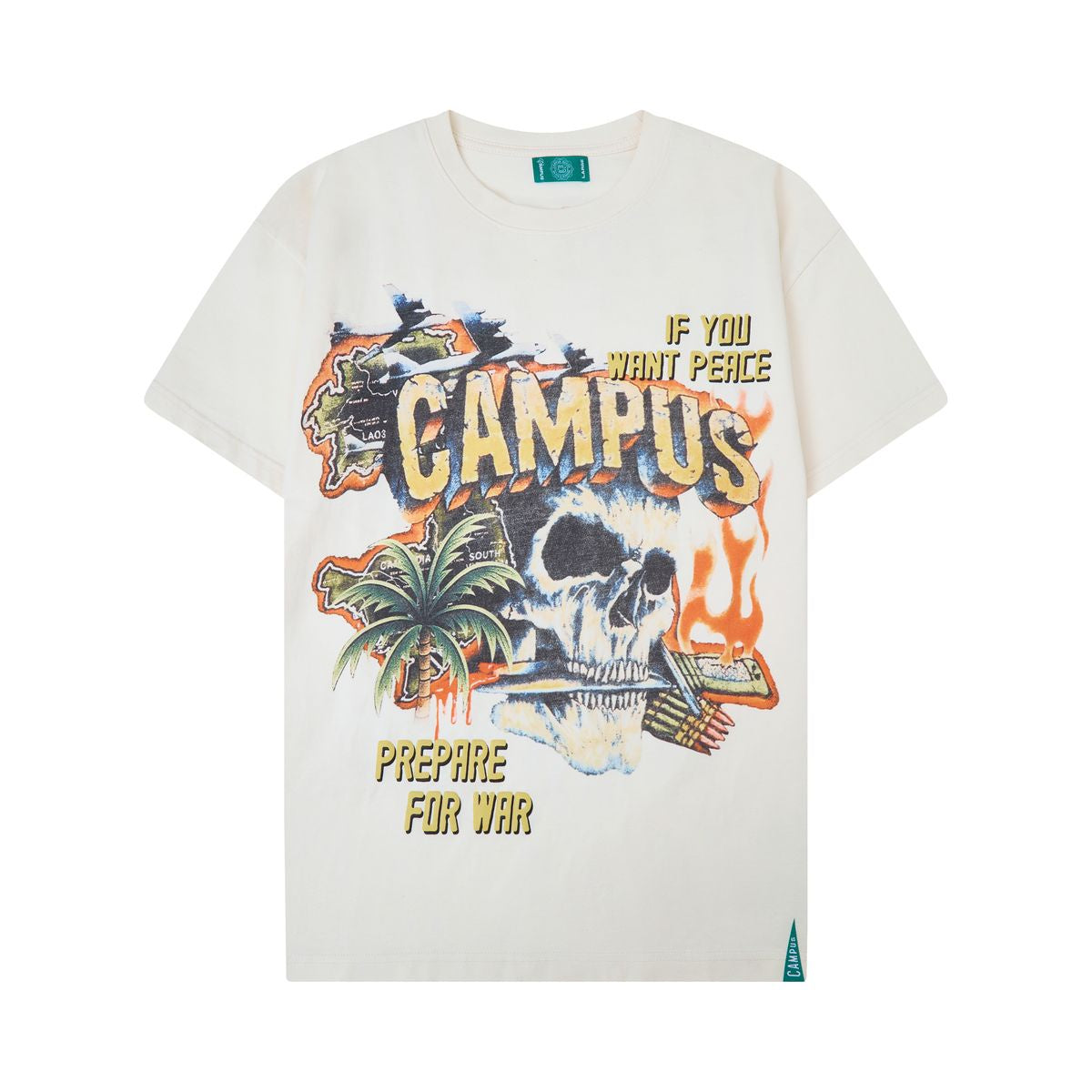 Campus 'PeaceKeeper' T-Shirt- Cream