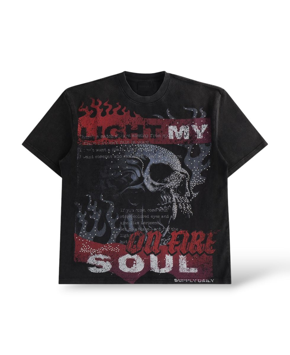 Supply Studios  'Soul On Fire' T-Shirt- Black