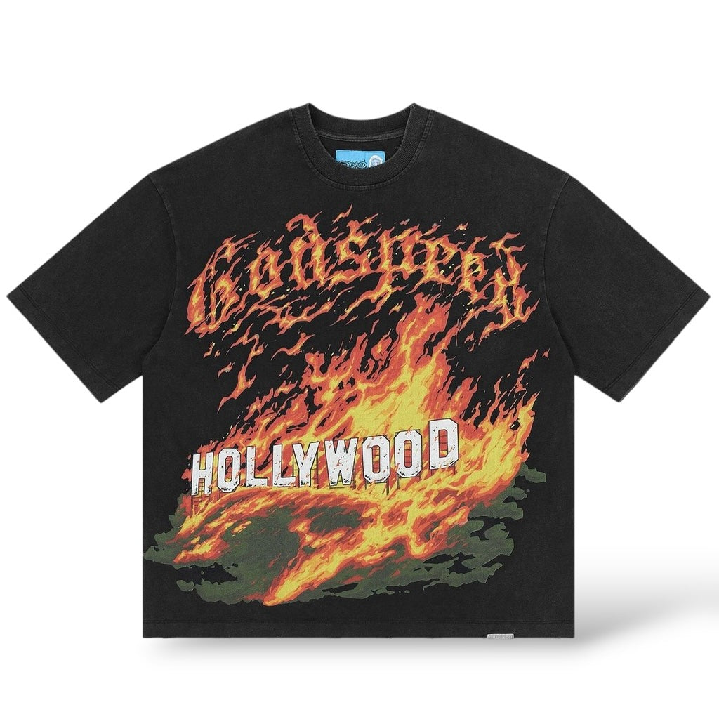 GodSpeed 'HollyWood Inferno' T-Shirt- Black Wash