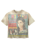 Untitled 'MJ Retro Poster' T-Shirt- Cream