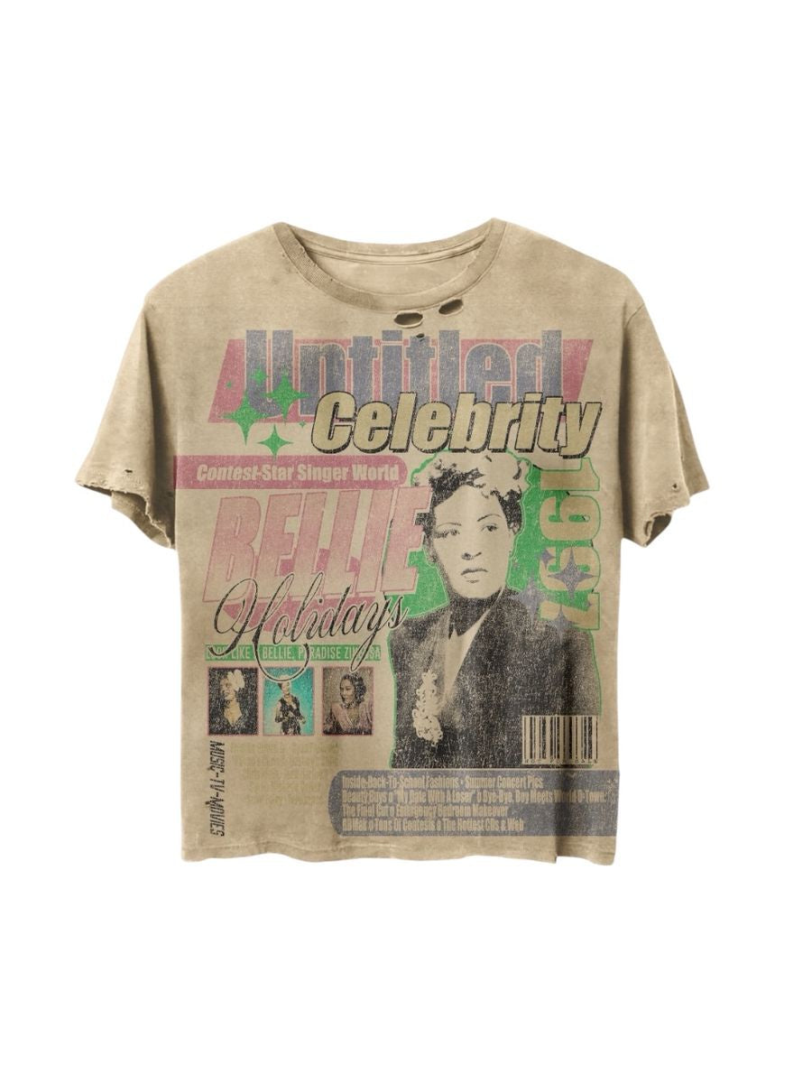 Untitled 'Billie Holiday 1997' T-Shirt- Cream Wash