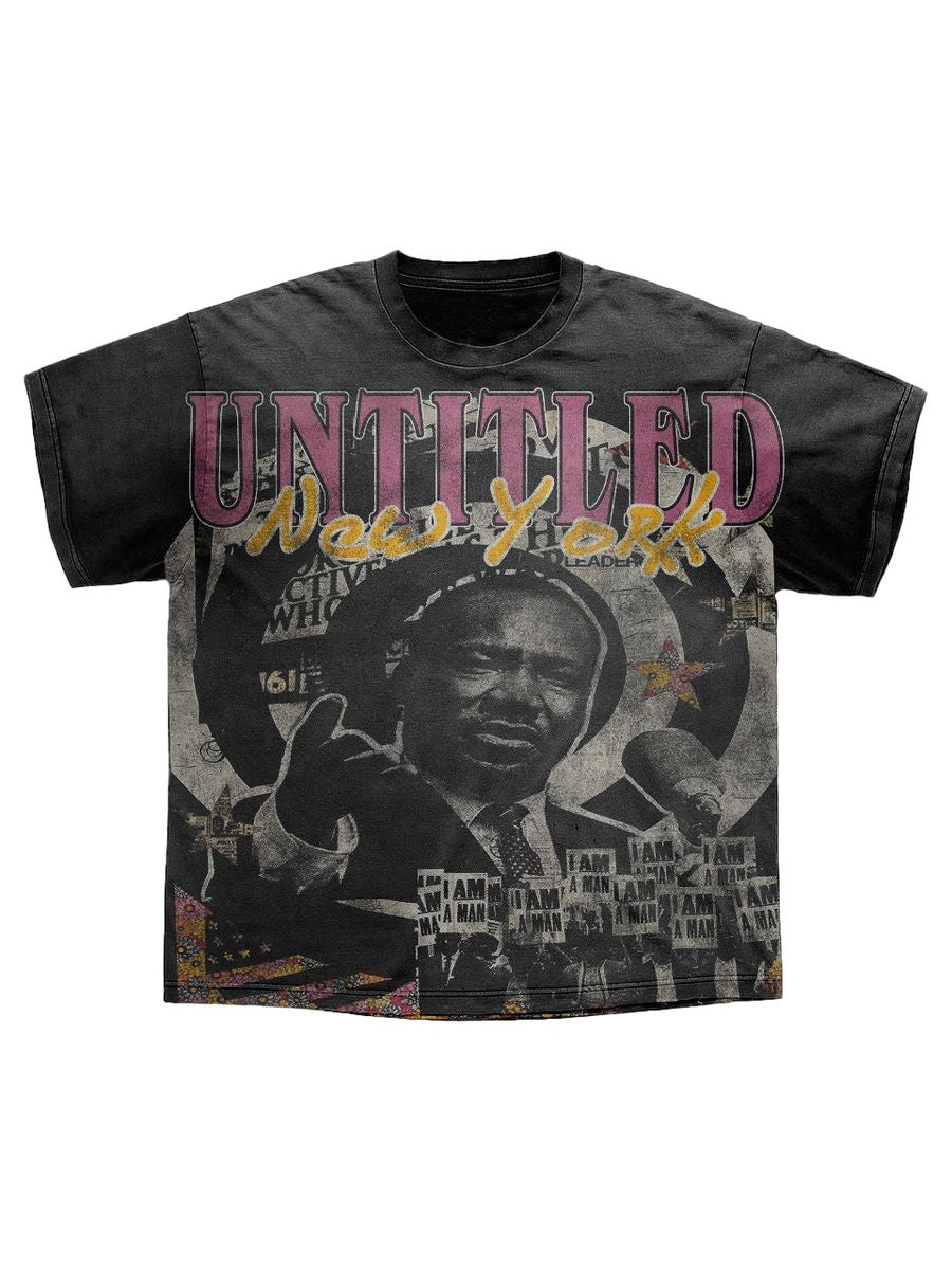 Untitled MLK Graphic Tribute T-Shirt- Black Wash