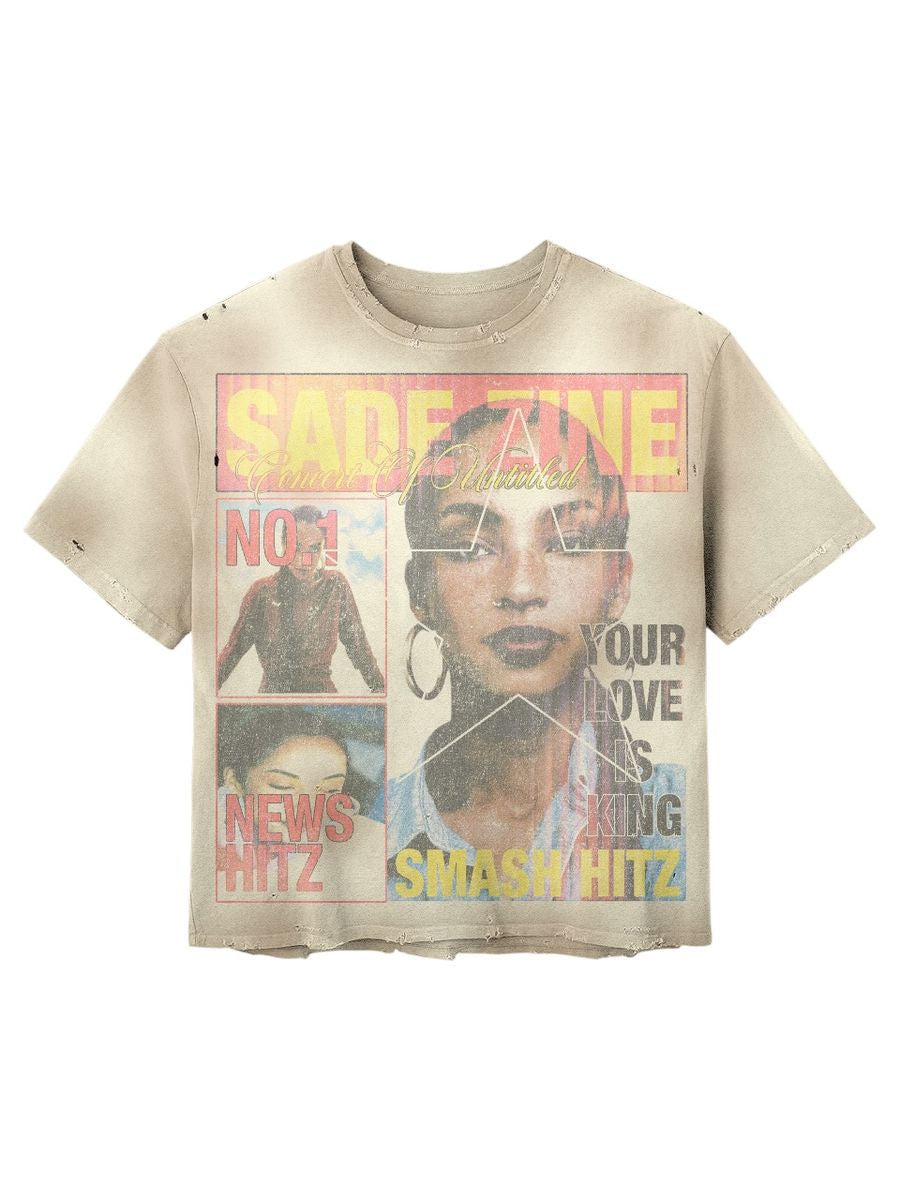 Untitled 'Sade Vintage Cover' T-Shirt- Cream