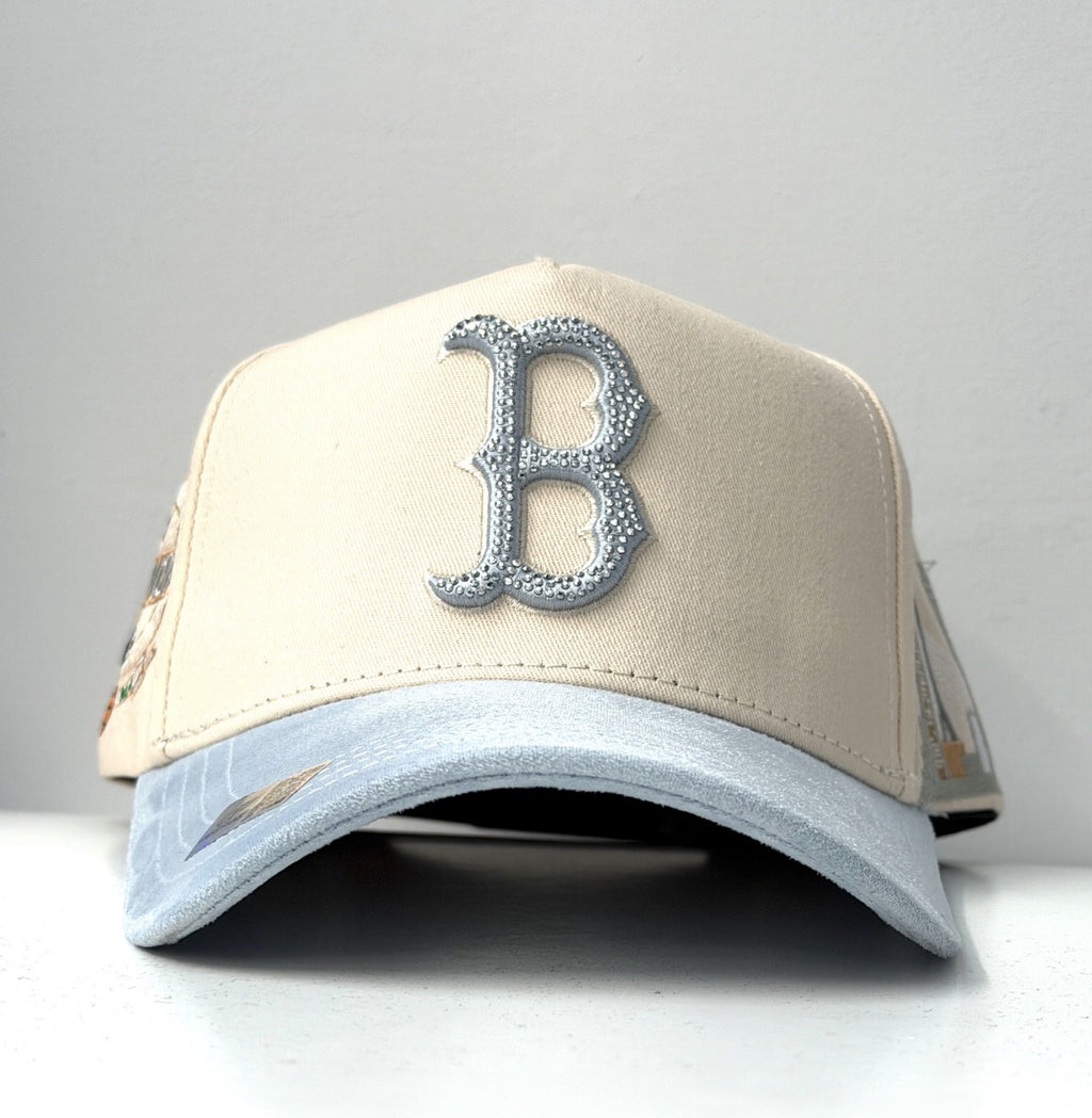 Caps'Fans  'Boston' Hat- Beige/Baby Blue