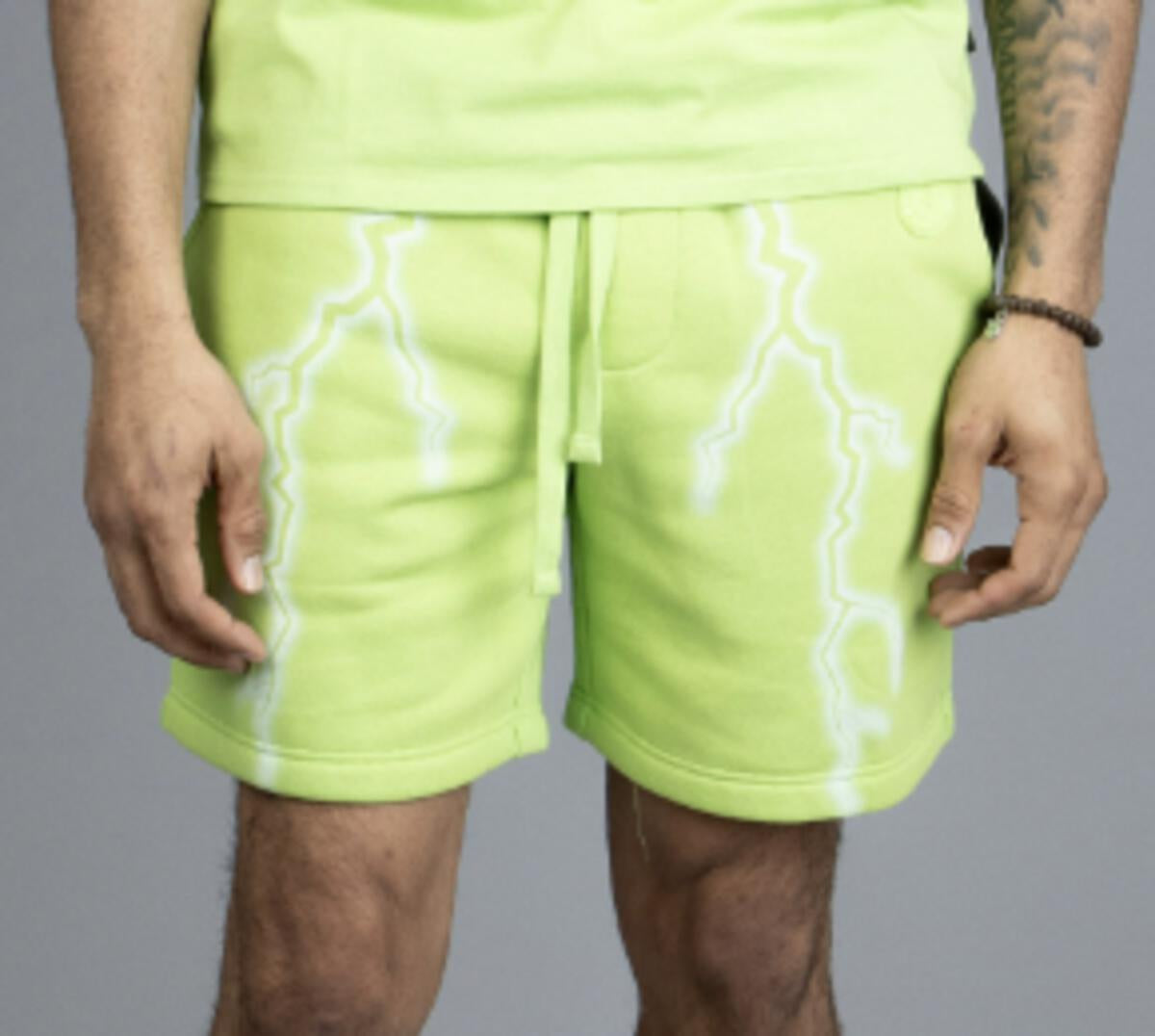 Doctrine 'Electric Storm' Shorts- Lime Green Wash