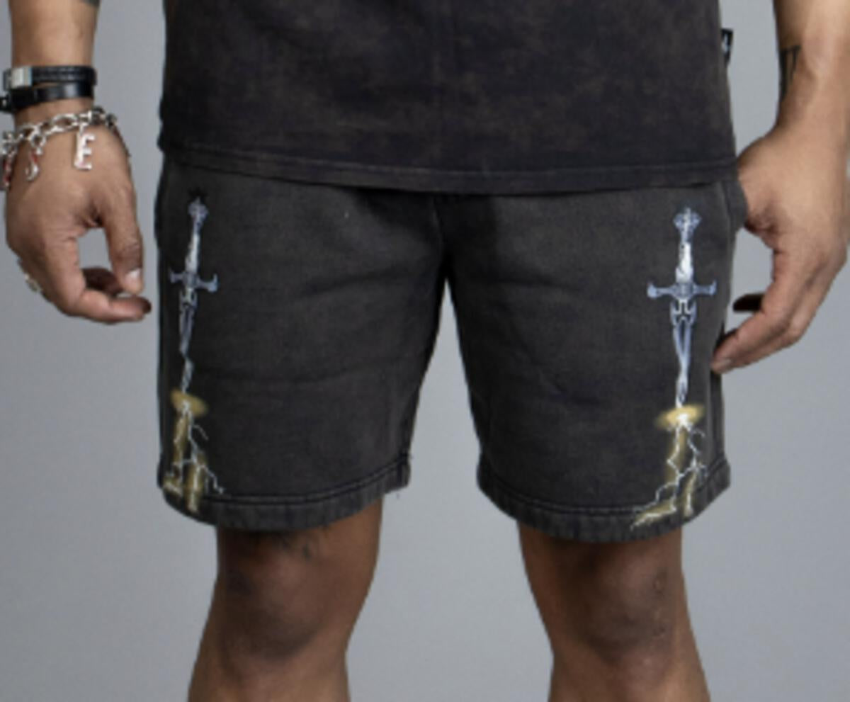 Doctrine 'Dagger Wave' Shorts-  Black