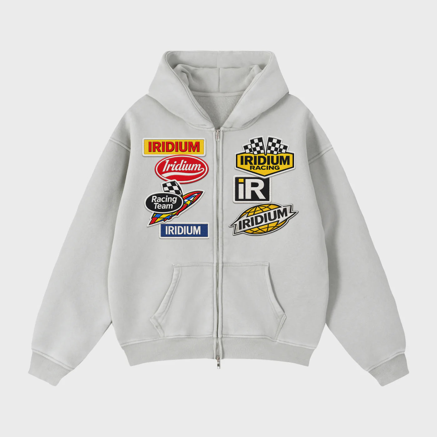 Iridium Racer Boxy Fleece Hoodie- Grey