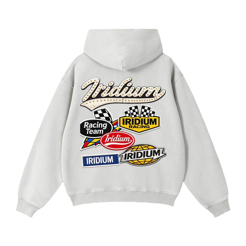 Iridium Racer Boxy Fleece Hoodie- Grey