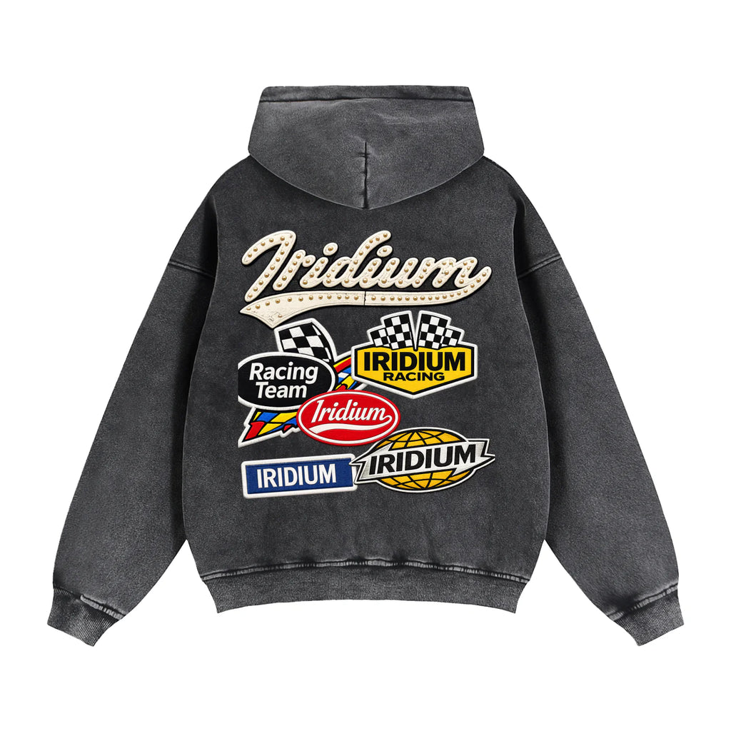 Iridium Racer Boxy Fleece Hoodie- Black