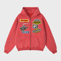 Iridium Racer Boxy Fleece Hoodie- Red