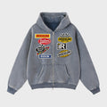 Iridium Racer Boxy Fleece Hoodie- Blue