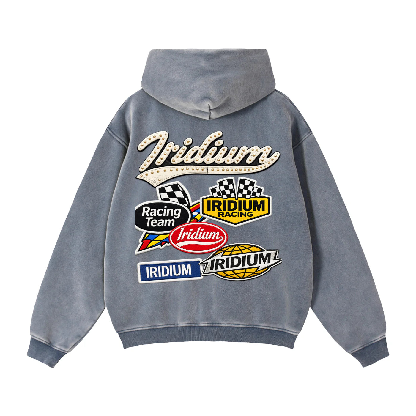 Iridium Racer Boxy Fleece Hoodie- Blue
