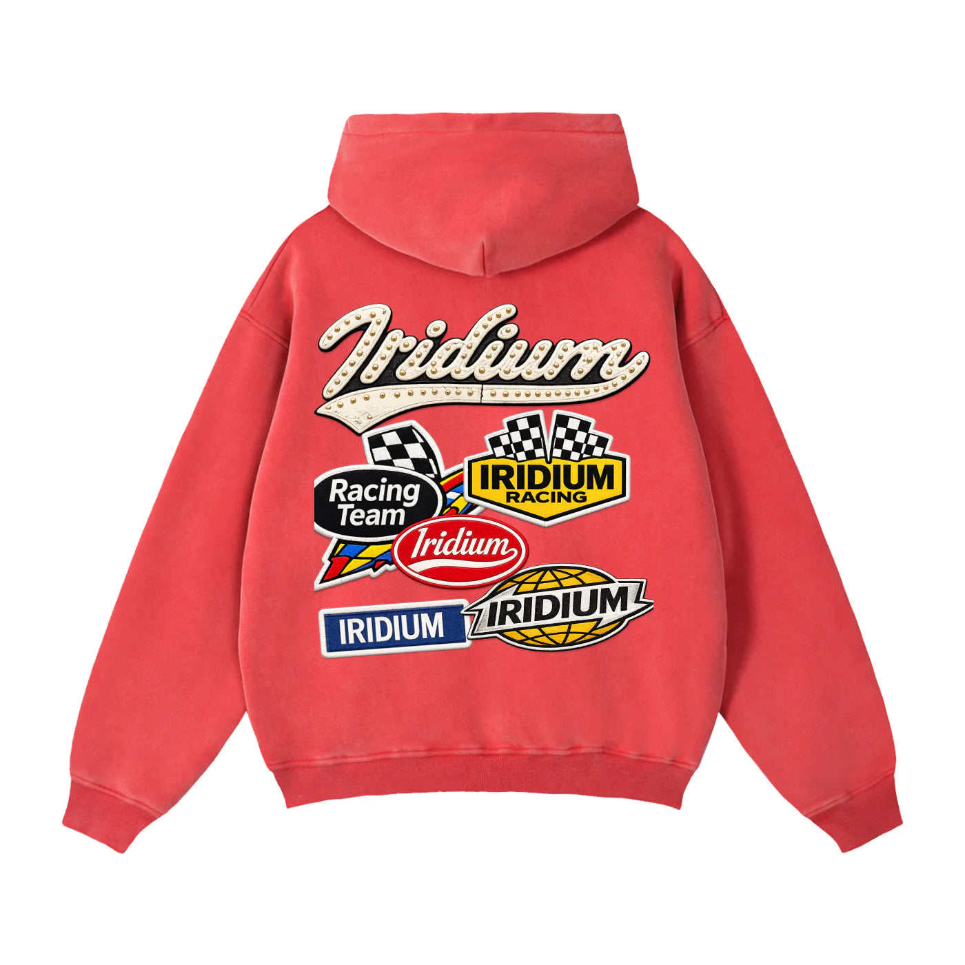 Iridium Racer Boxy Fleece Hoodie- Red