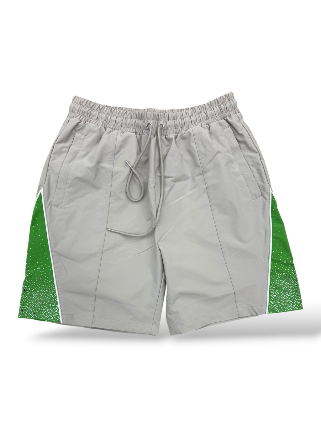 KD Rhinestone Nylon Shorts- Khaki/Green