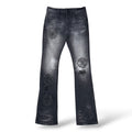 Vicious 'Premium Artwork All Over' Flared Jeans- Black