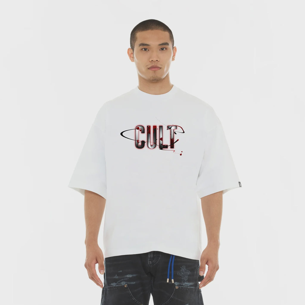 Cult 'Blood Logo' Oversized Short Sleeve T-Shirt- White