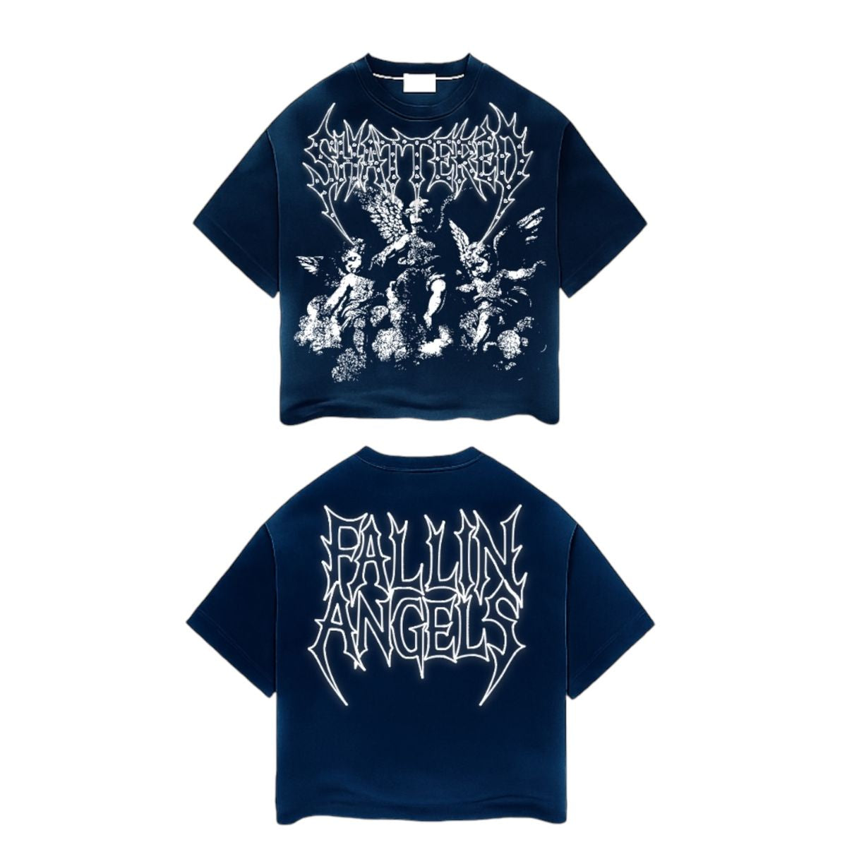 Shattered 'Fallin Angels' T-Shirt- Navy