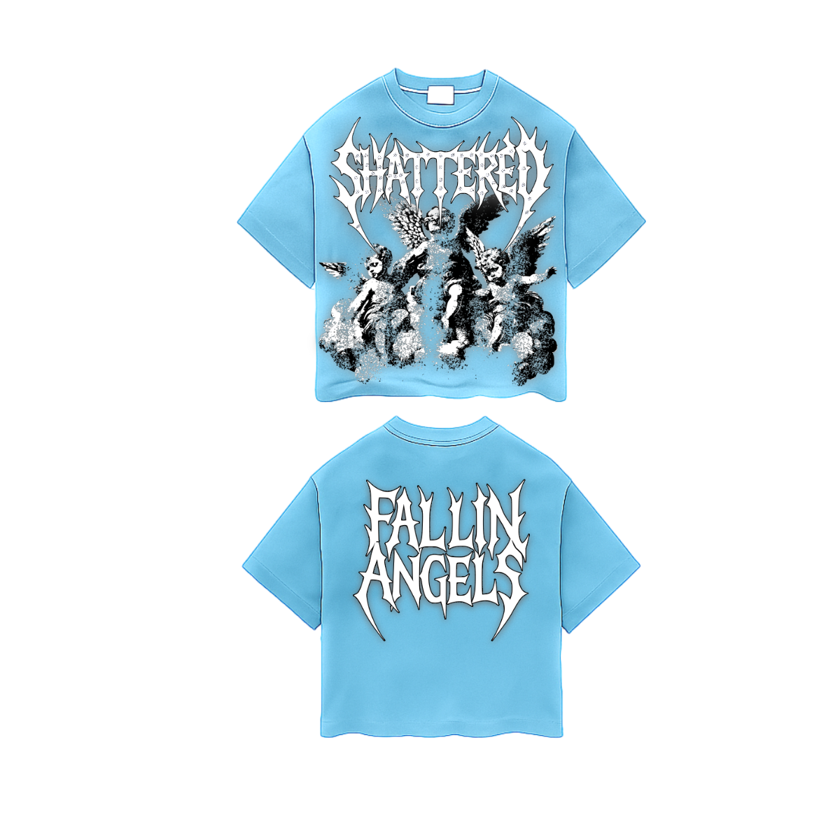 Shattered 'Fallin Angels' T-Shirt- Blue