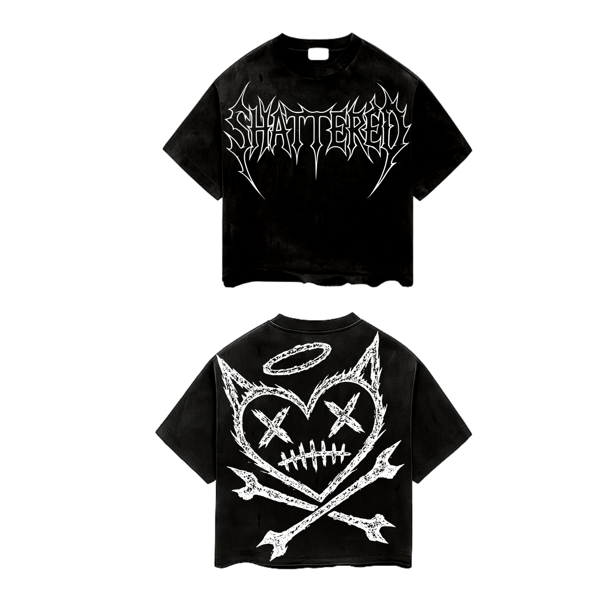Shattered  'Shattered Logo' T-Shirt- Black
