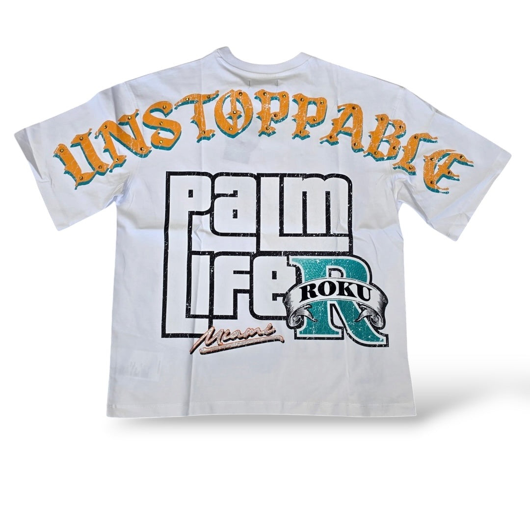 Roku 'Miami' Boxy T-Shirt- White
