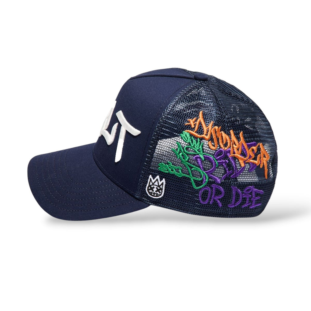 Cult 'Graffiti' Mesh Back Trucker Hat- Midnight Blue